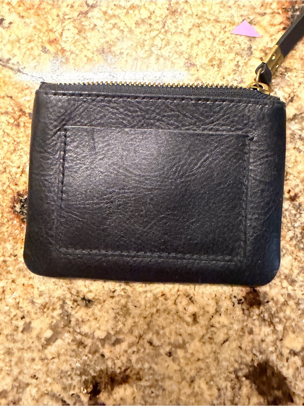 Black Leather Wristlet Wallet - Unbranded